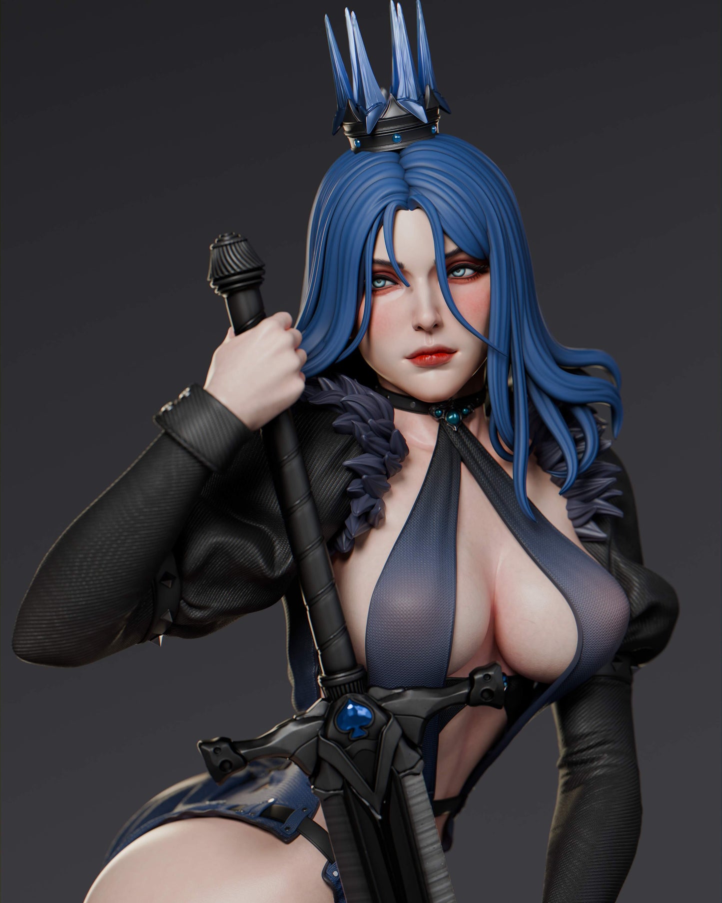 Queen Of Spades Statue 3D-Printed Kit