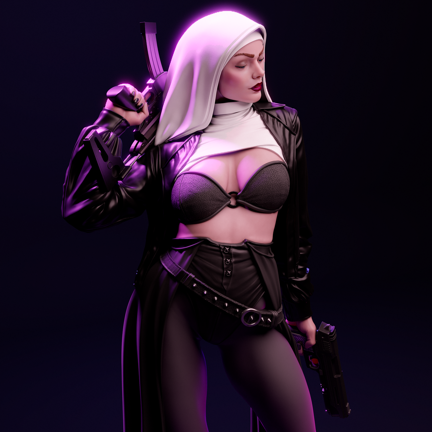 Nun With Gun Statue