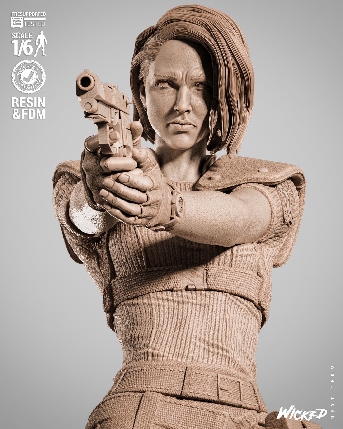 Jill Valentine Statue 3D-Printed Kit