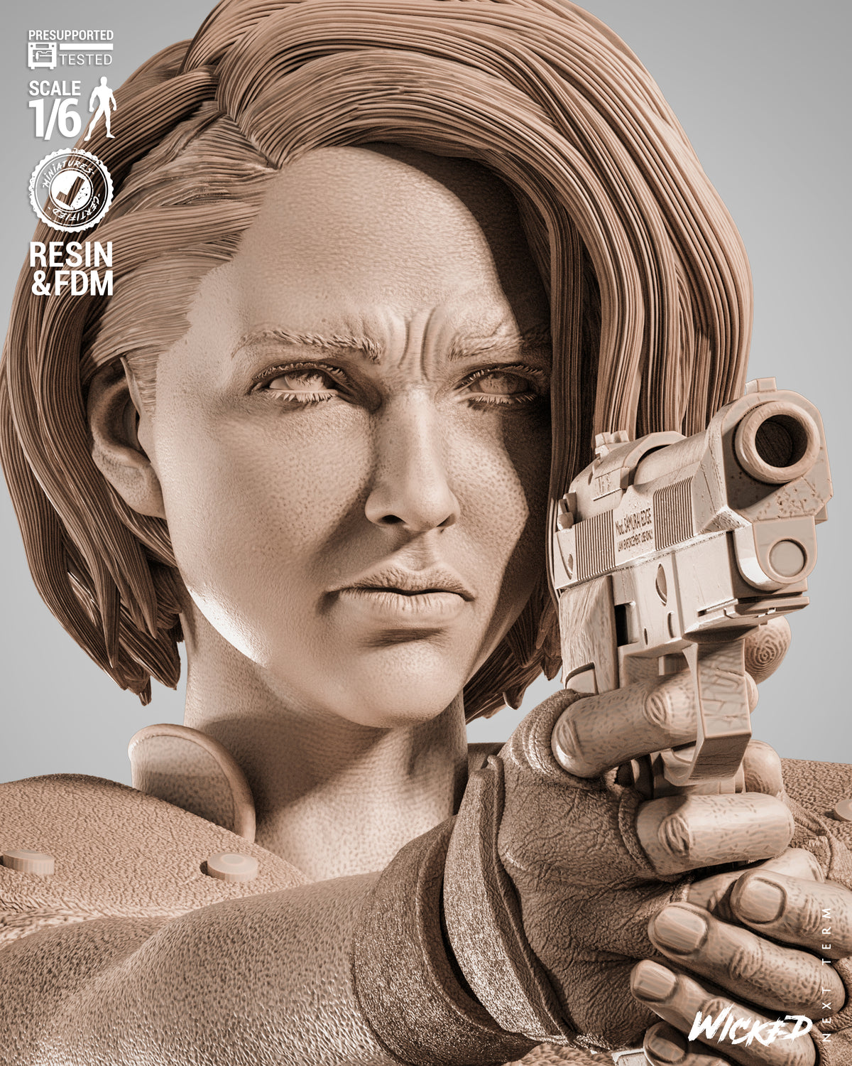 Jill Valentine Statue 3D-Printed Kit