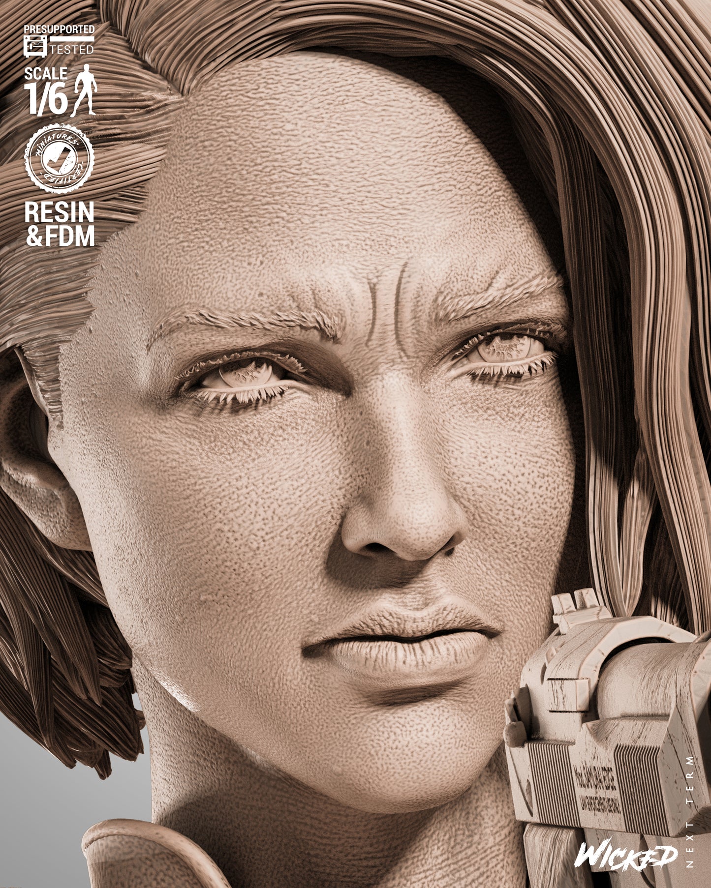 Jill Valentine Statue 3D-Printed Kit