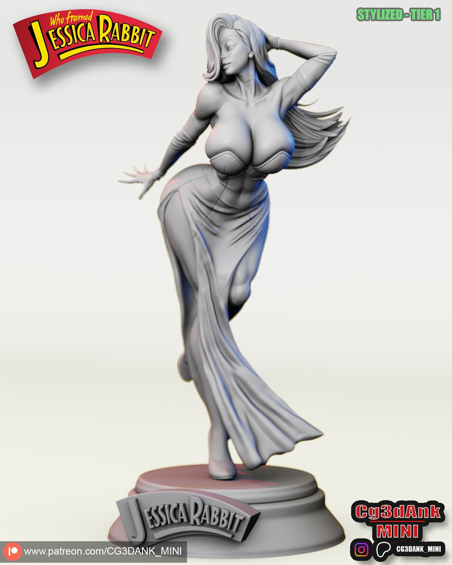 Jessica Rabbit Statue 3D-Printed Kit