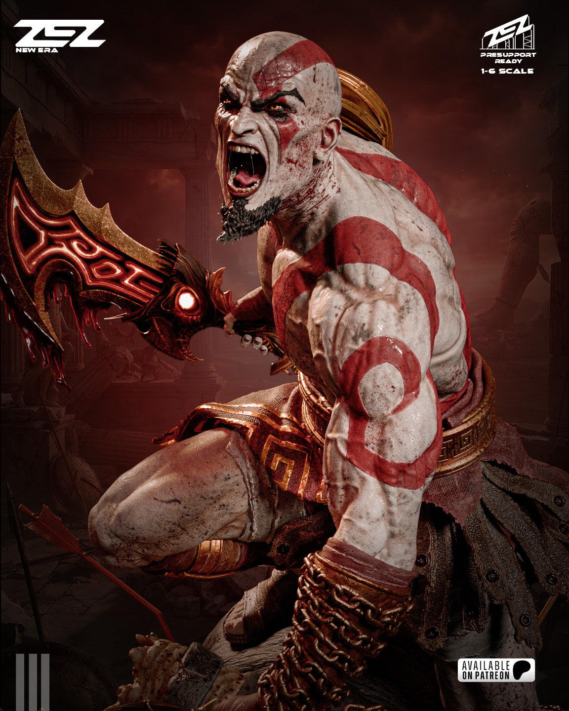 Kratos Statue 3D-Printed Kit