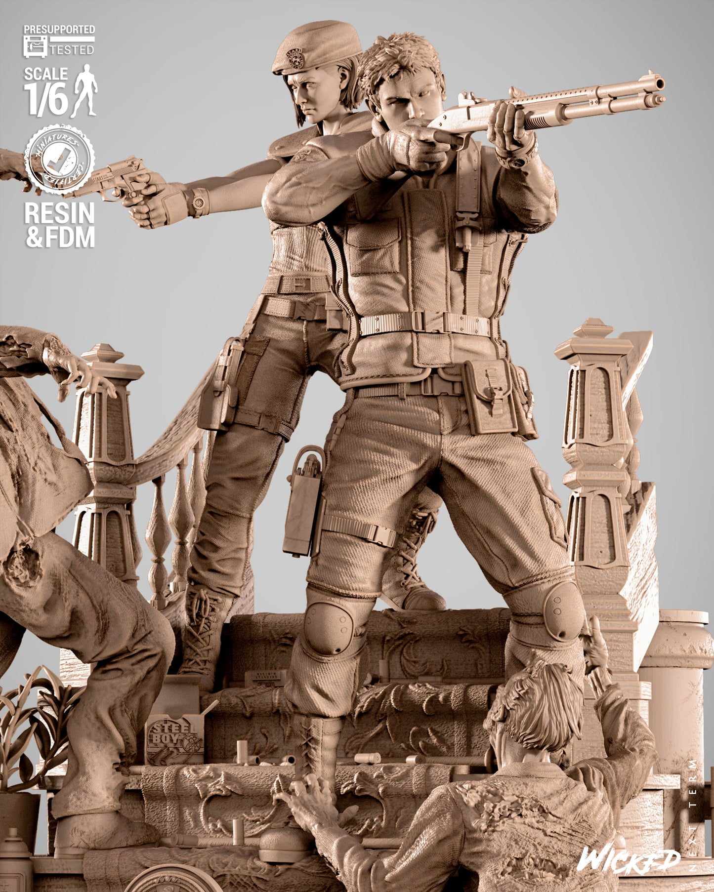 Resident Evil Diorama 3D-Printed Kit