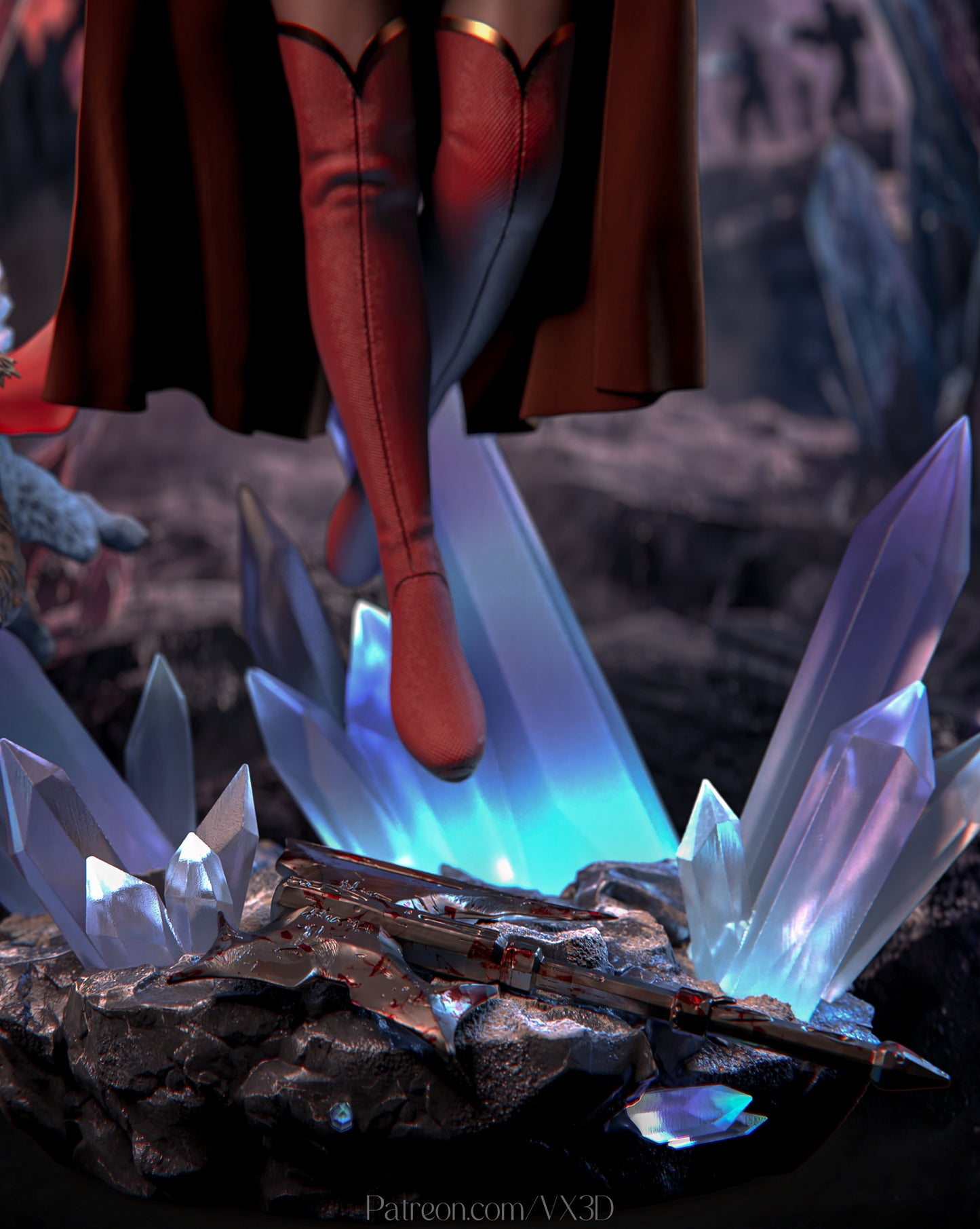 Supergirl Statue 3D-Printed Kit