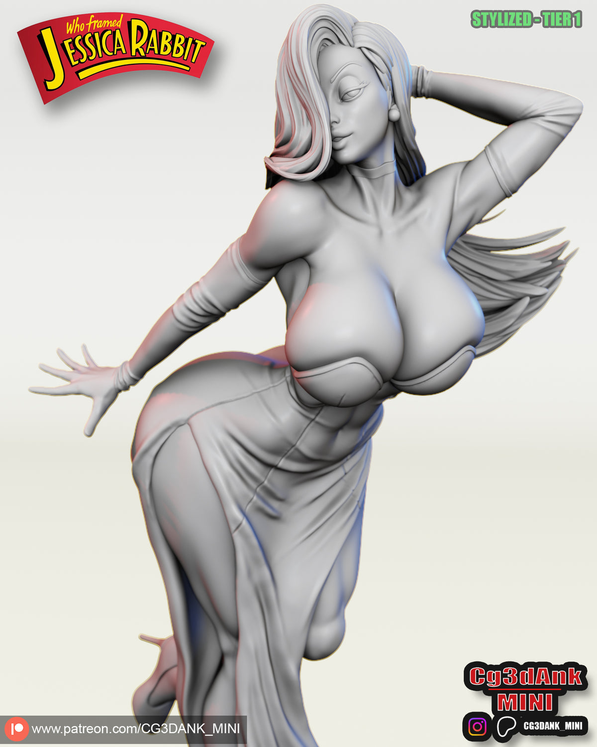 Jessica Rabbit Statue 3D-Printed Kit