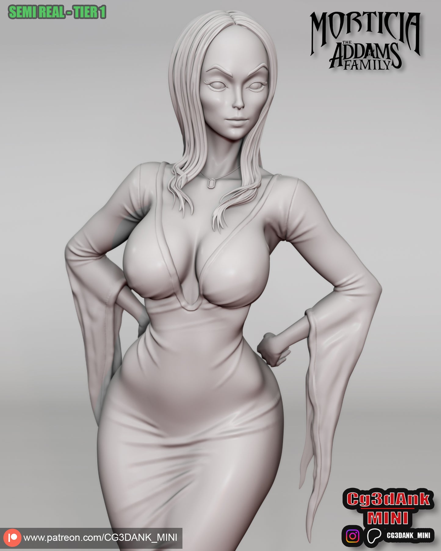 Morticia Addams Statue 3D-Printed Kit