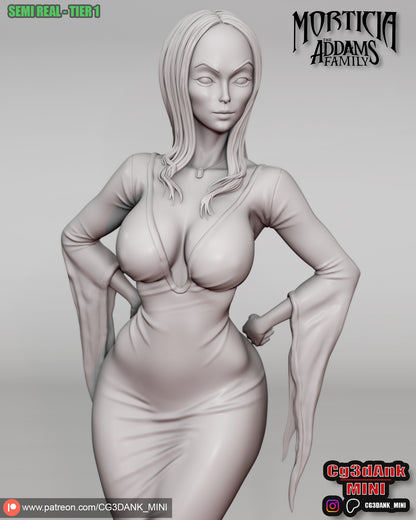 Morticia Addams Statue 3D-Printed Kit