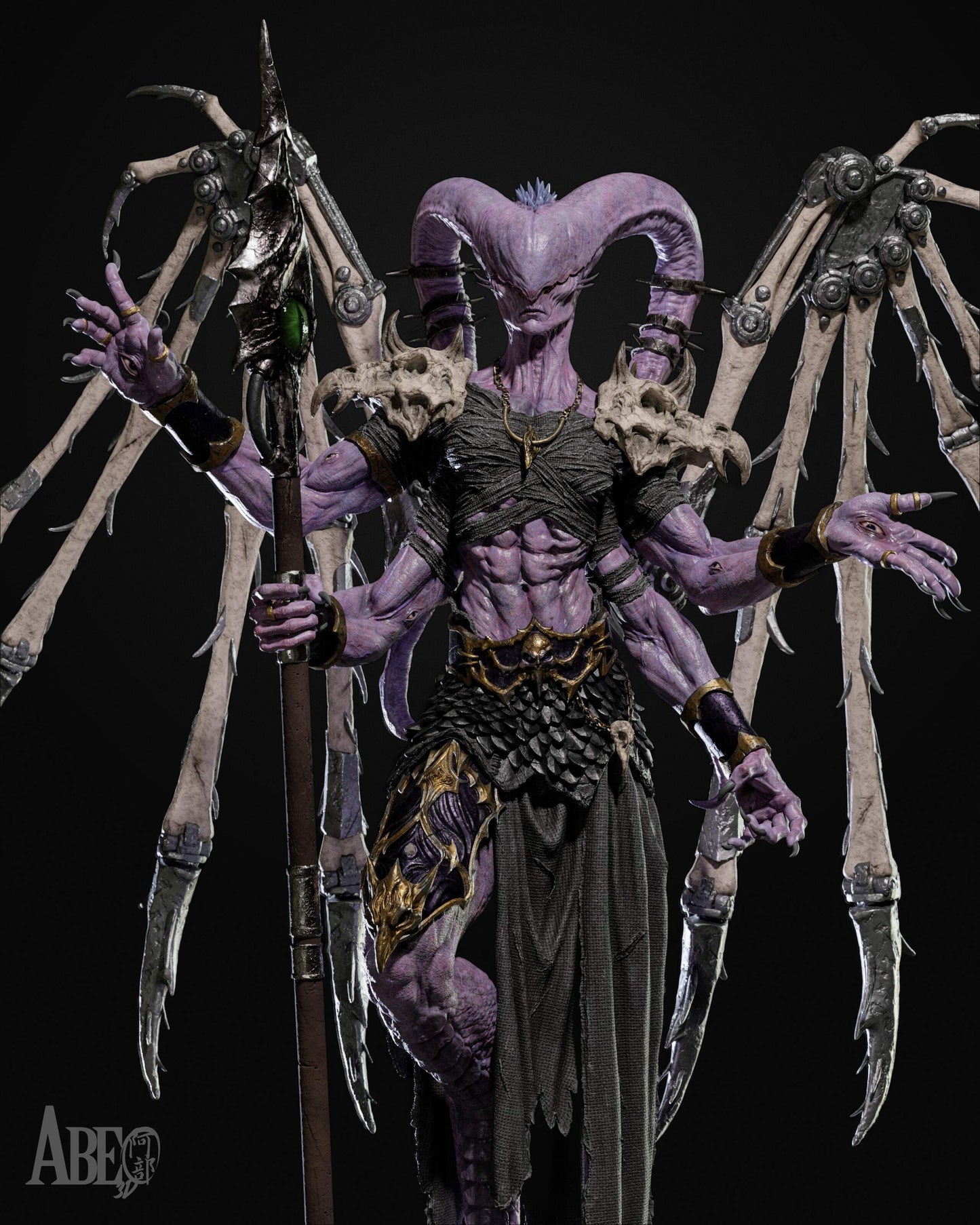 Ninefold Sorcerer Statue 3D-Printed Kit