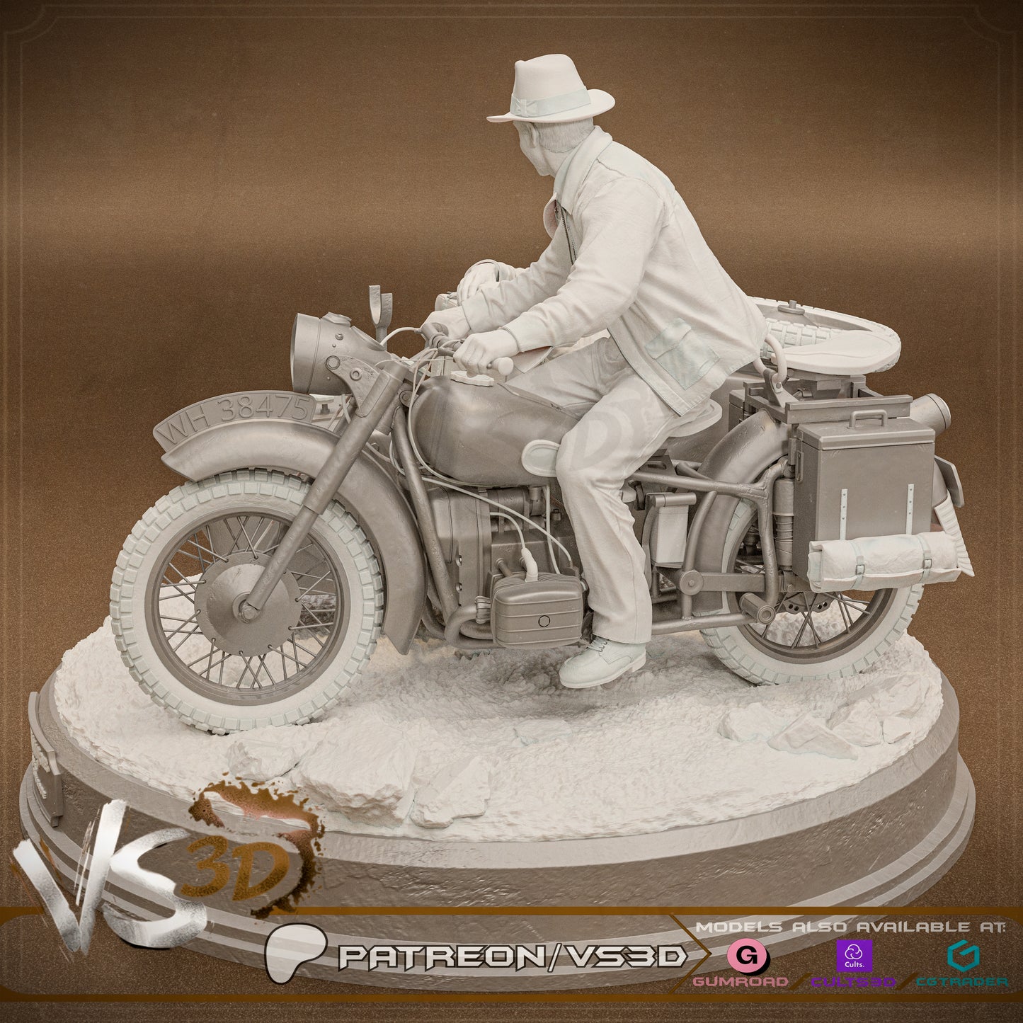 Indiana Jones Diorama Statue 3D-Printed Kit