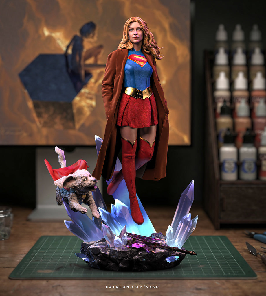 Supergirl Statue 3D-Printed Kit