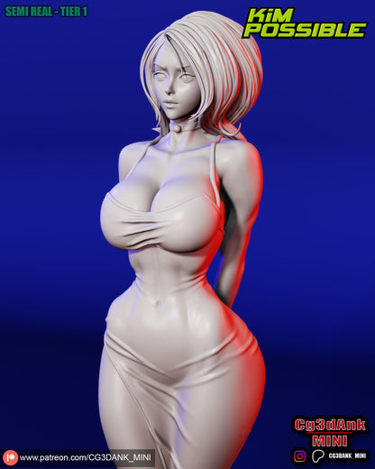 Kim Possible Statue 3D-Printed Kit