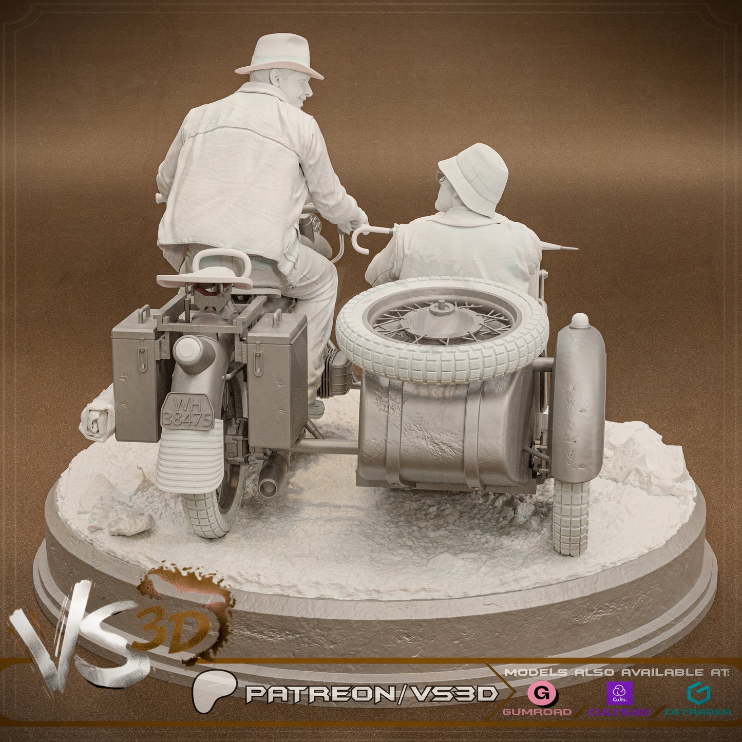 Indiana Jones Diorama Statue 3D-Printed Kit