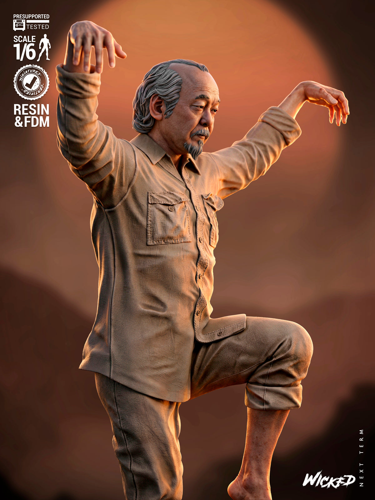 Mr. Miagi Statue 3D-Printed Kit
