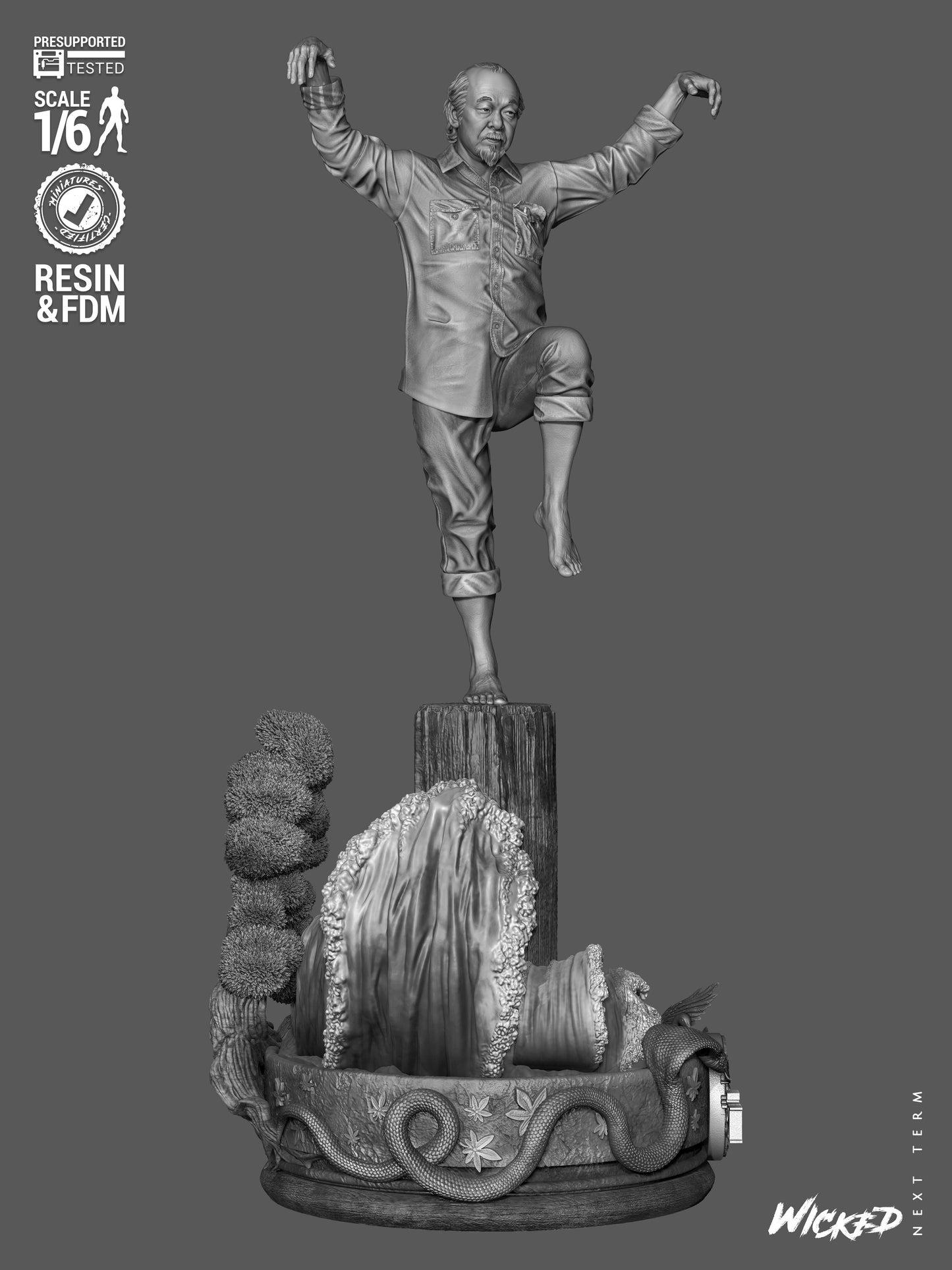 Mr. Miagi Statue 3D-Printed Kit