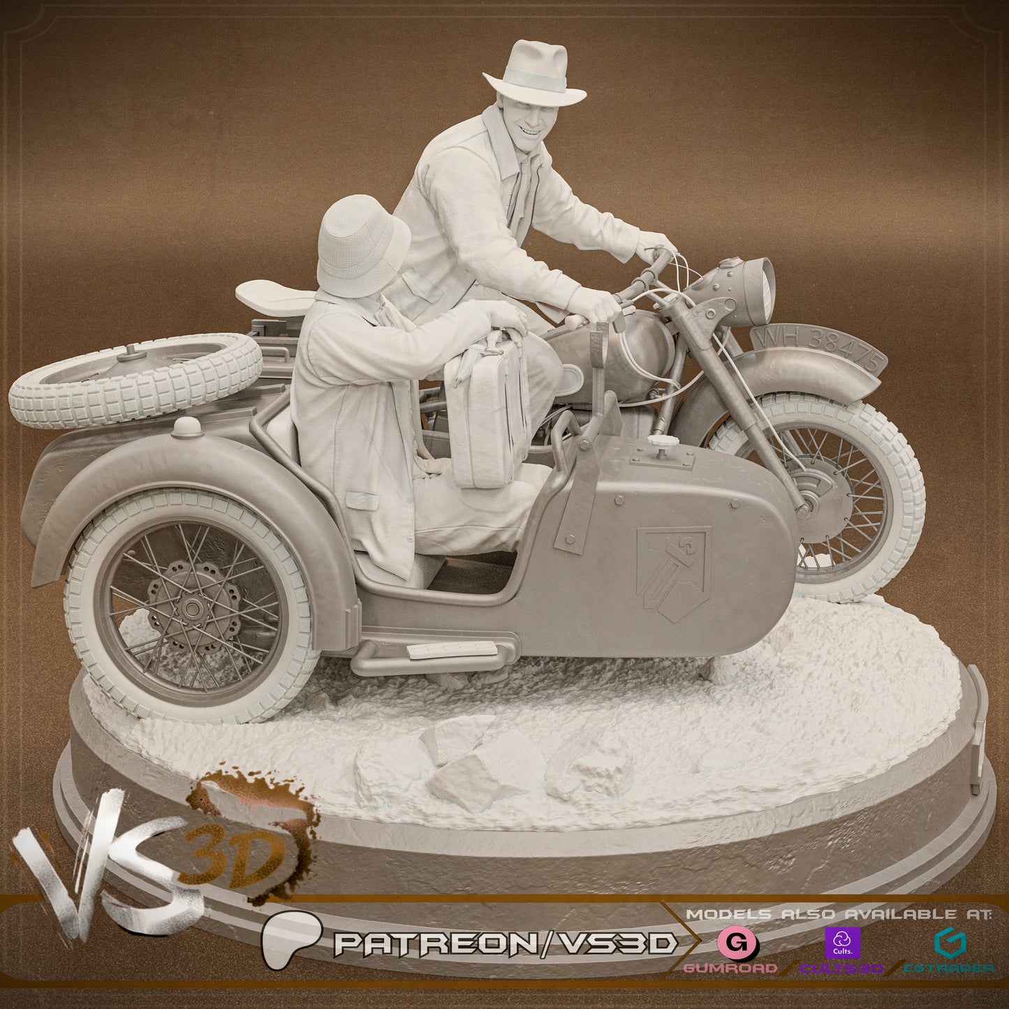Indiana Jones Diorama Statue 3D-Printed Kit