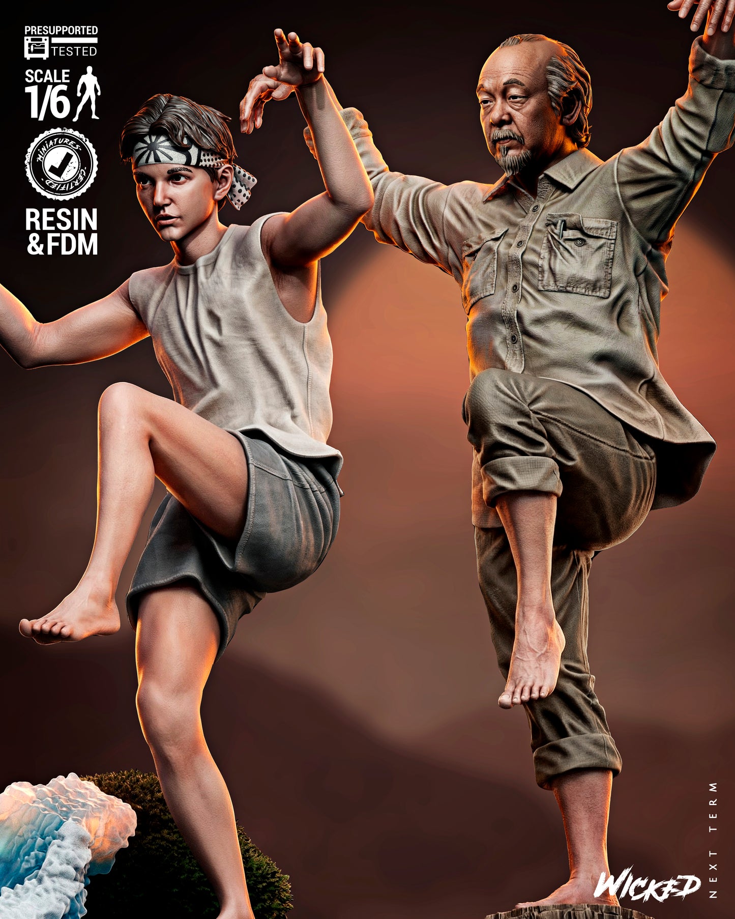 Karate Kid Diorama 3D-Printed Kit