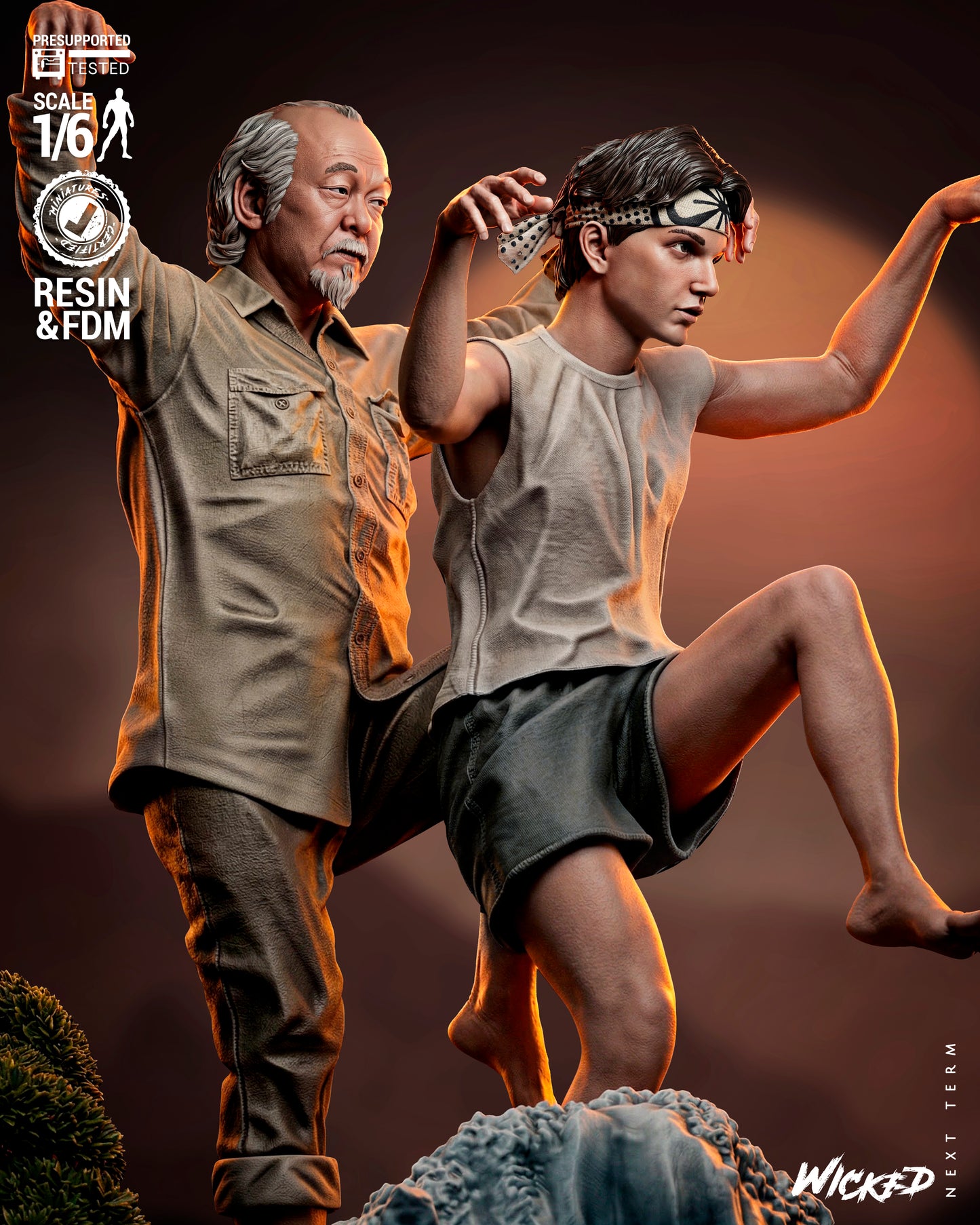 Karate Kid Diorama 3D-Printed Kit