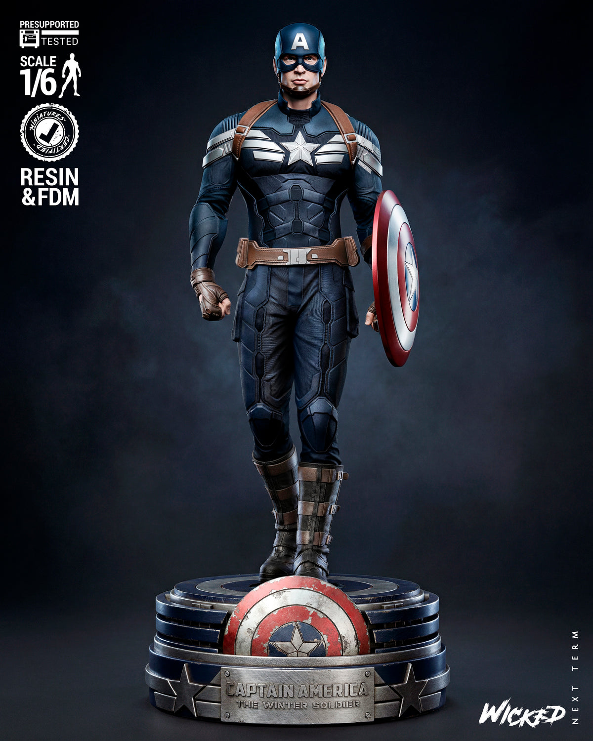 Captain America Statue 3D-Printed Kit