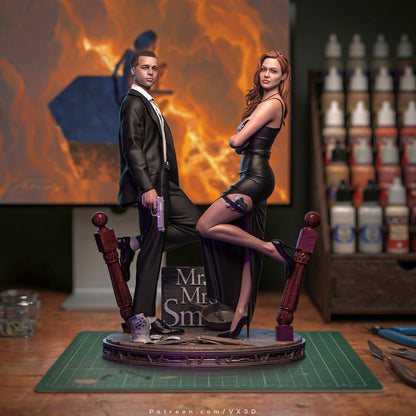 Mr. And Mrs. Smith Statue 3D-Printed Kit