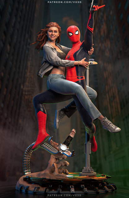 Spiderman And MJ Statue 3D-Printed Kit