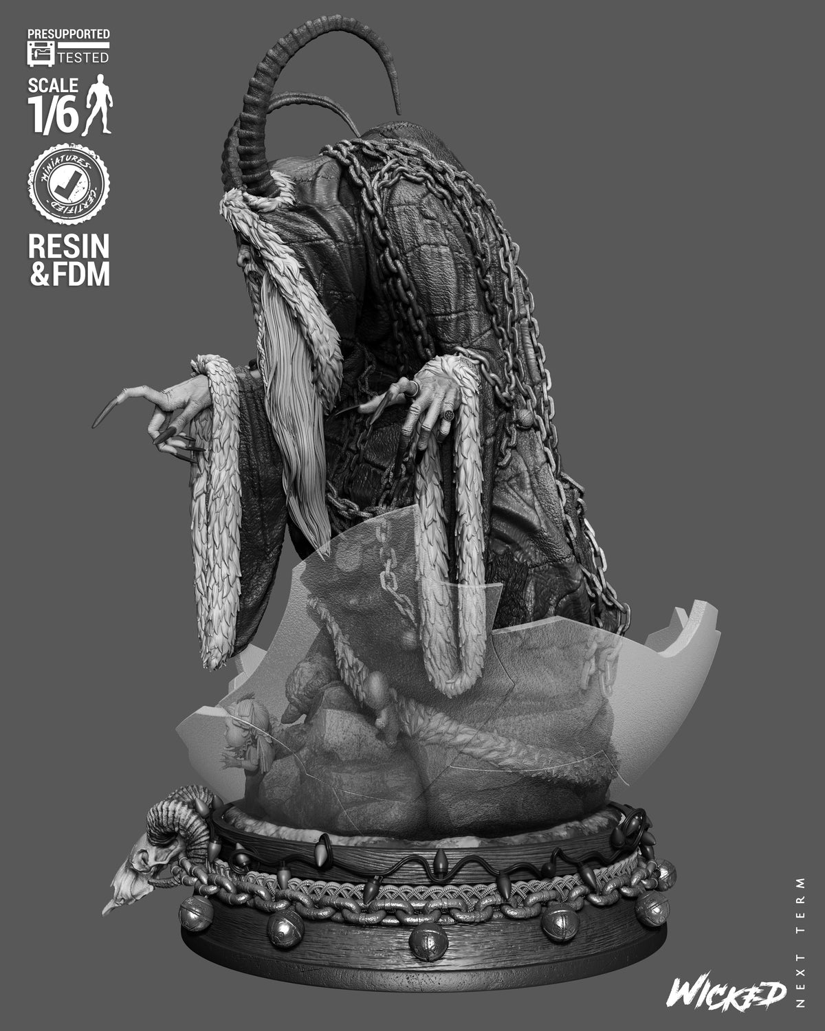Krampus Statue 3D-Printed Kit