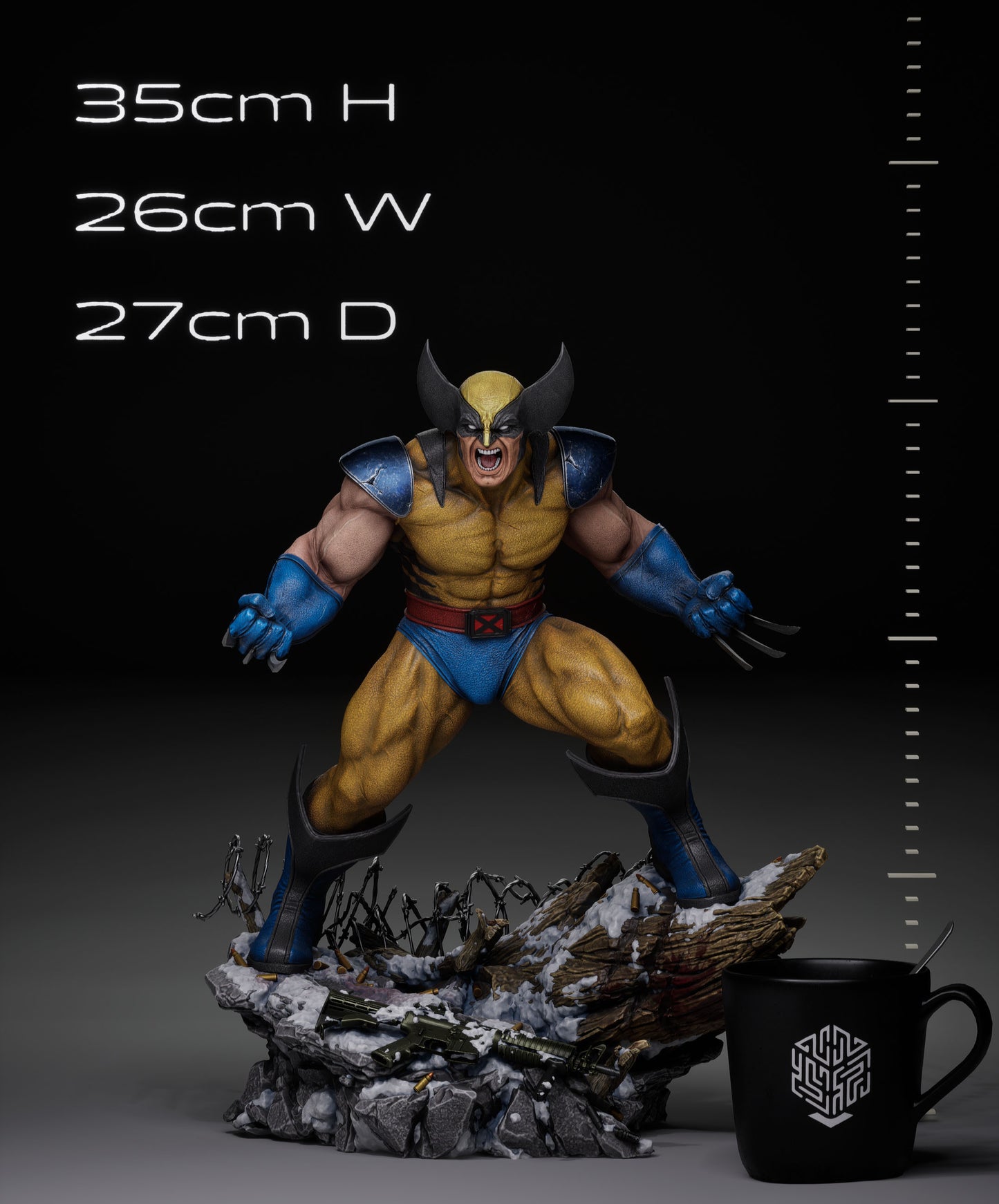 Wolverine Statue 3D-Printed Kit