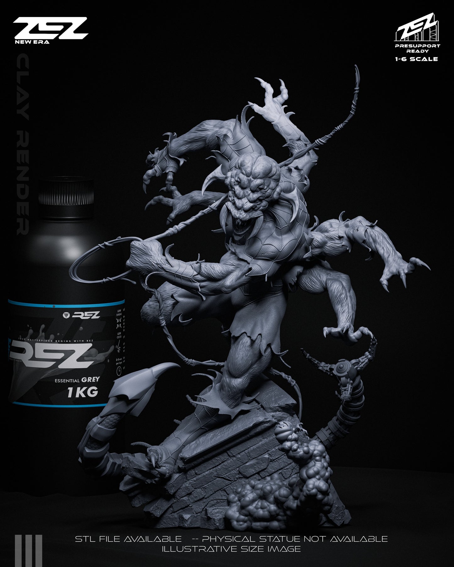 Man Spider Statue 3D-Printed Kit