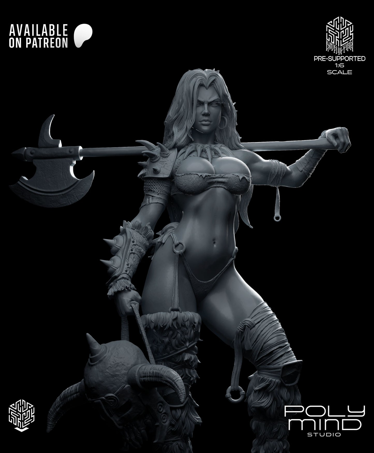 Thryra the Relentless Statue 3D-Printed Kit