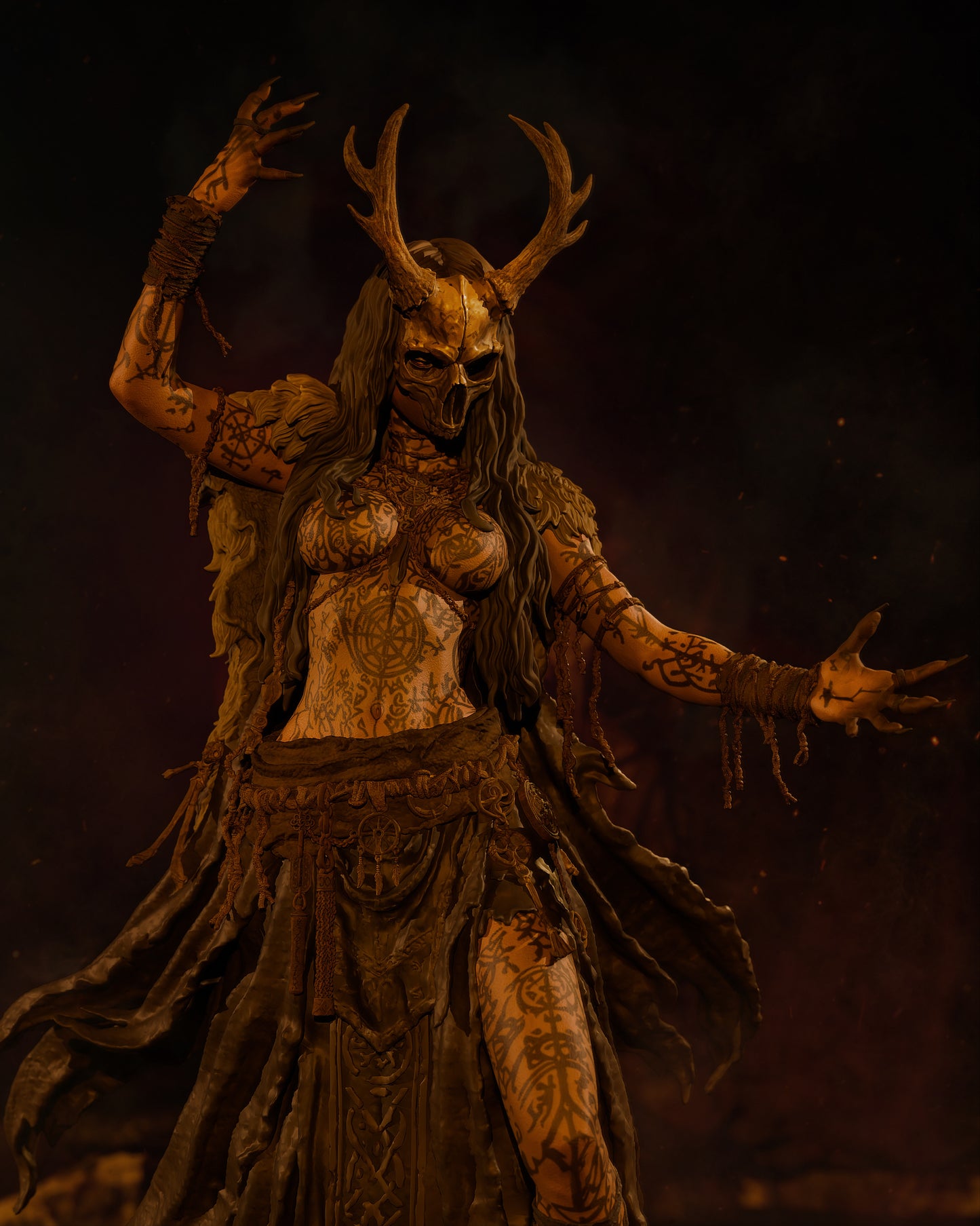 Norse Witch Statue 3D-Printed Kit