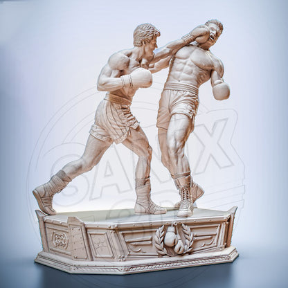 Rocky VS Drago Statue 3D-Printed Kit
