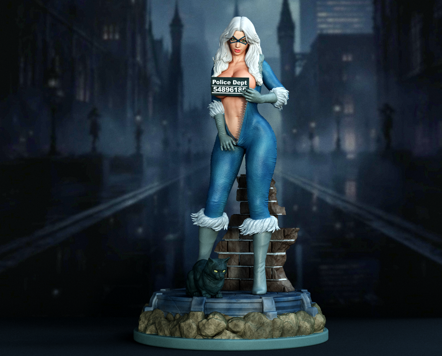 Black Cat Statue 3D-Printed Kit