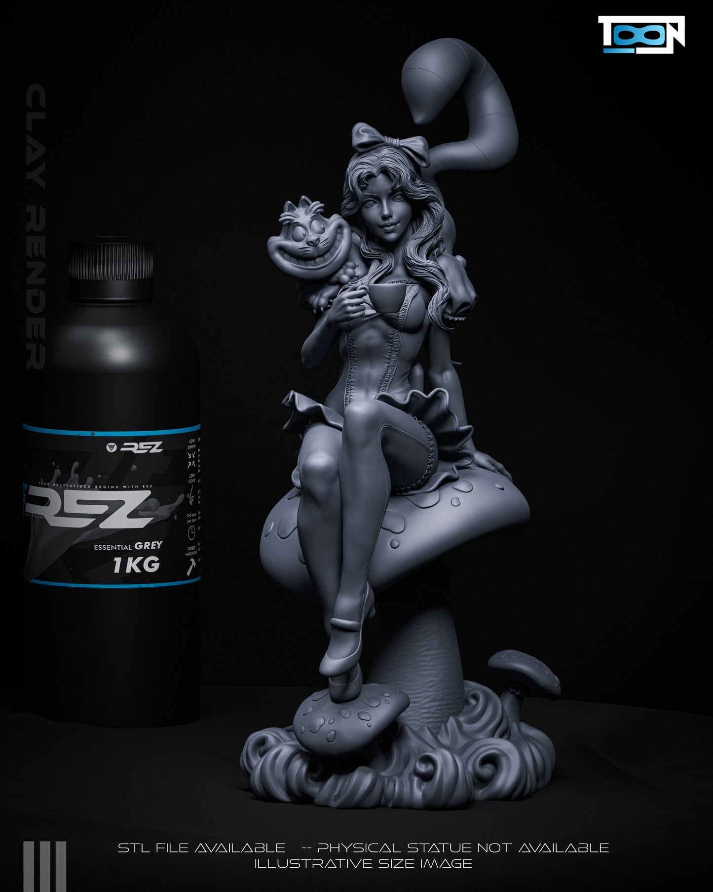 Alice In Wonderland Statue 3D-Printed Kit