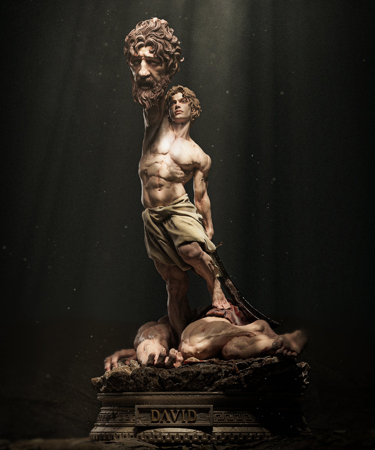 David Vs Goliath Statue 3D-Printed Kit