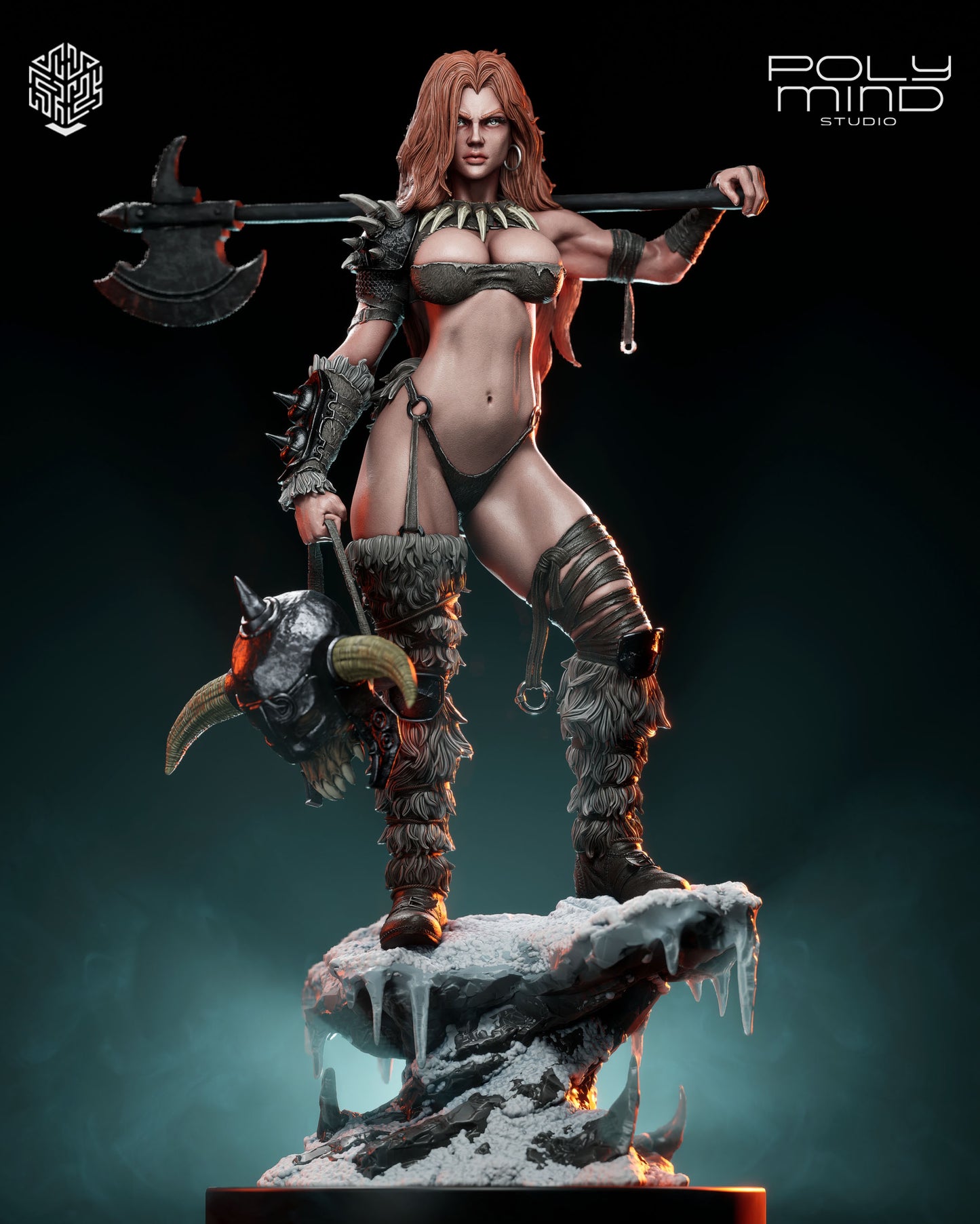 Thryra the Relentless Statue 3D-Printed Kit