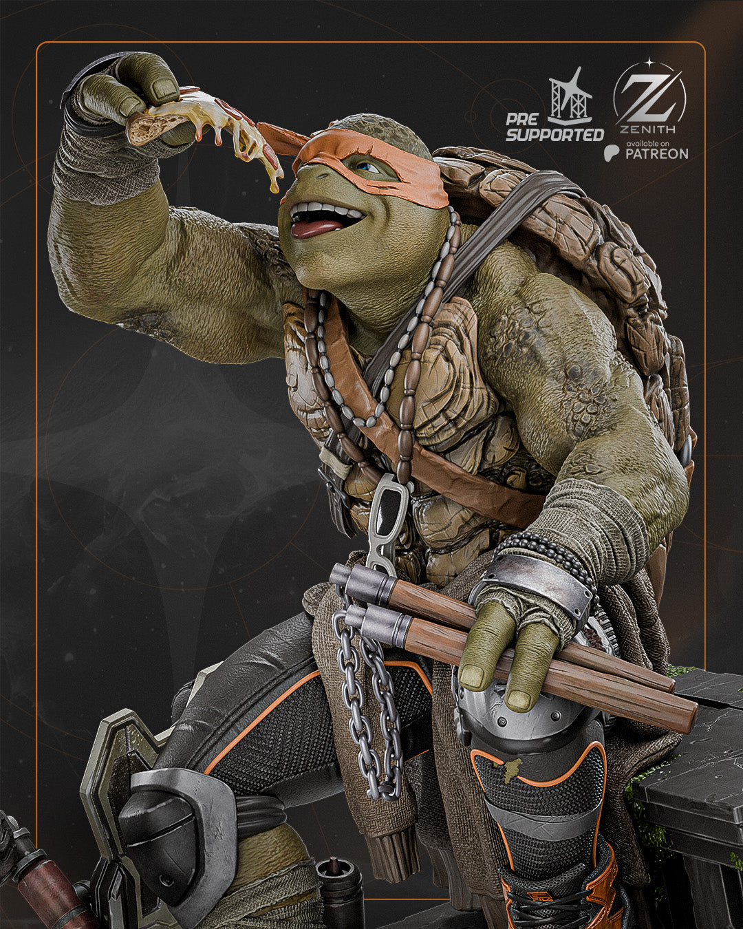 Michelangelo TMNT Statue 3D-Printed Kit