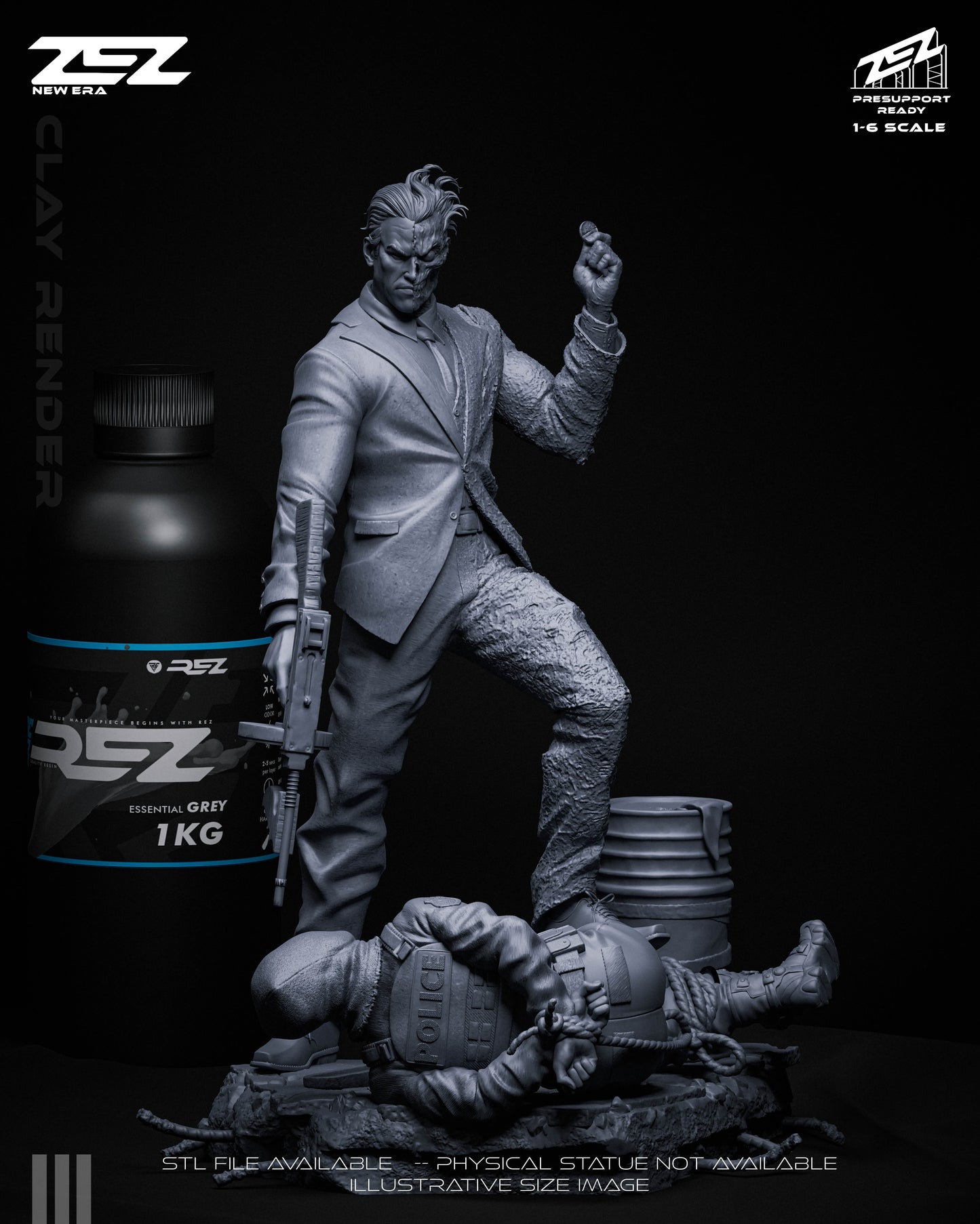 Two Face Statue 3D-Printed Kit