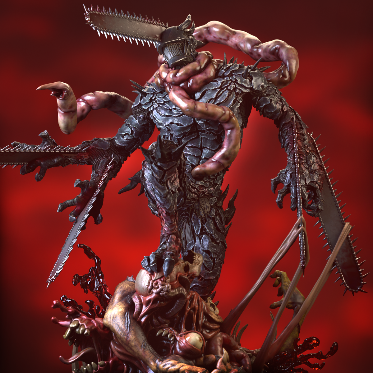 Chainsaw Man Statue 3D-Printed Kit