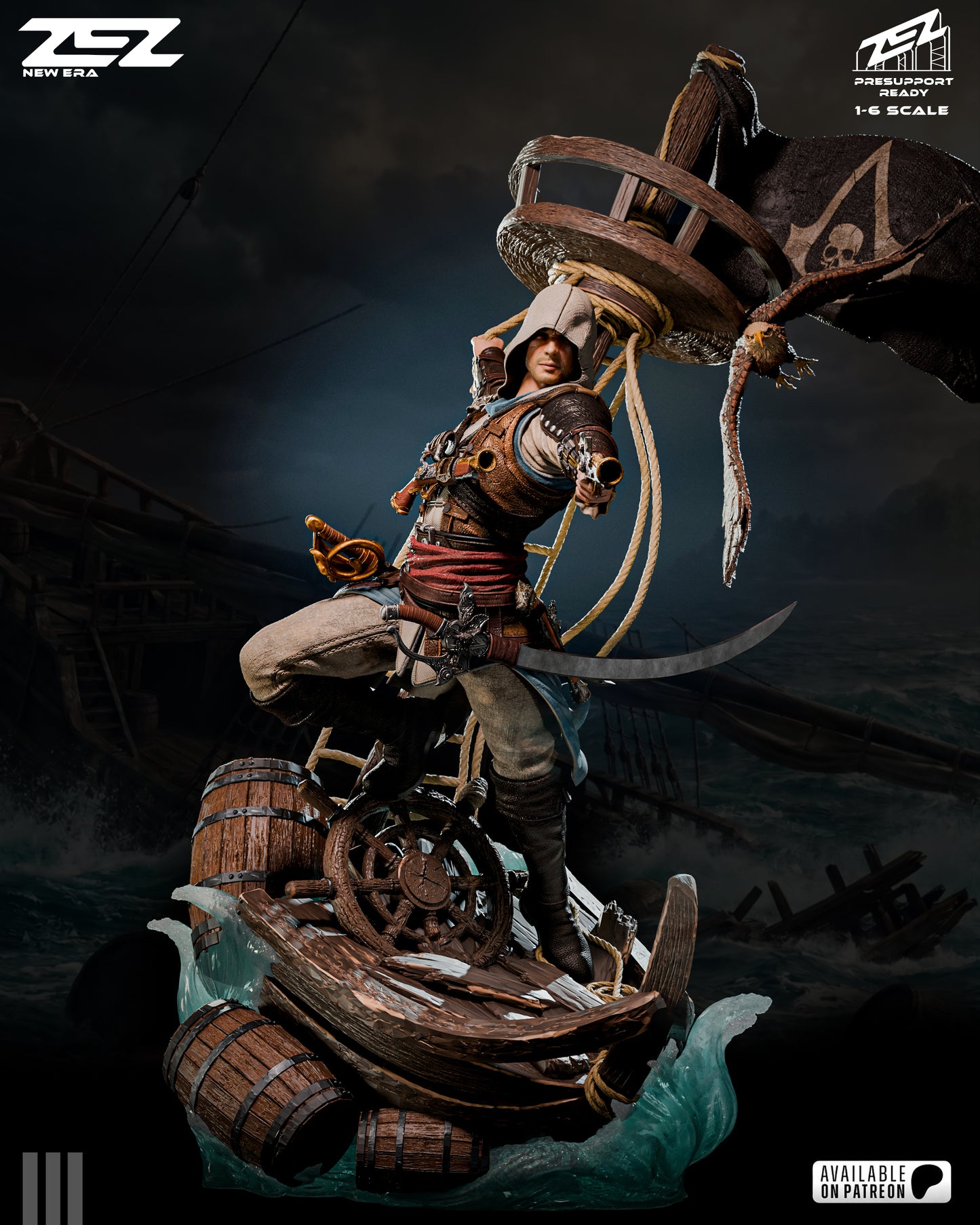 Edward Kenway Statue 3D-Printed Kit