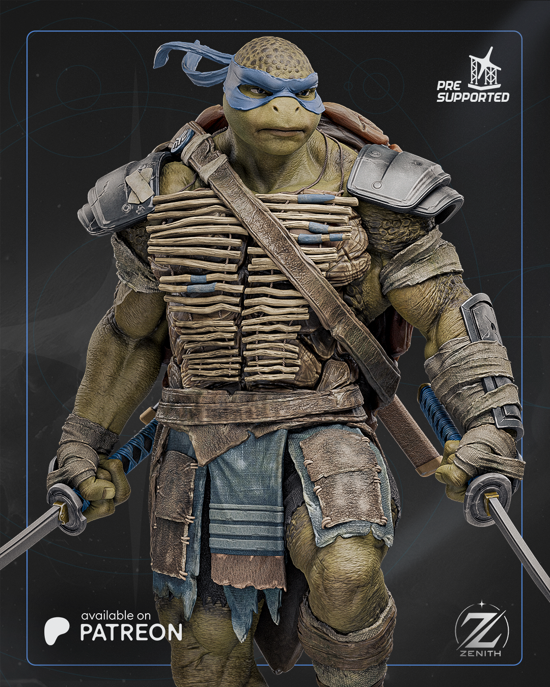 Leonardo TMNT Statue 3D-Printed Kit