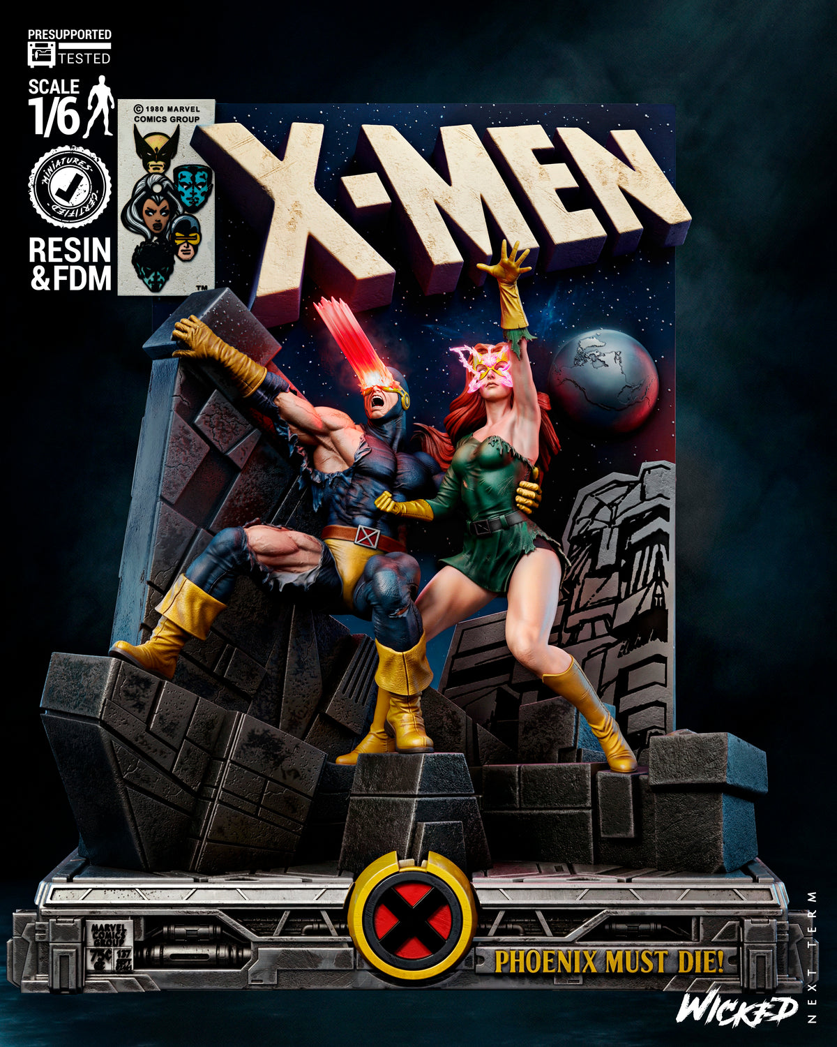 Jean And Cyclops Diorama 3D-Printed Kit