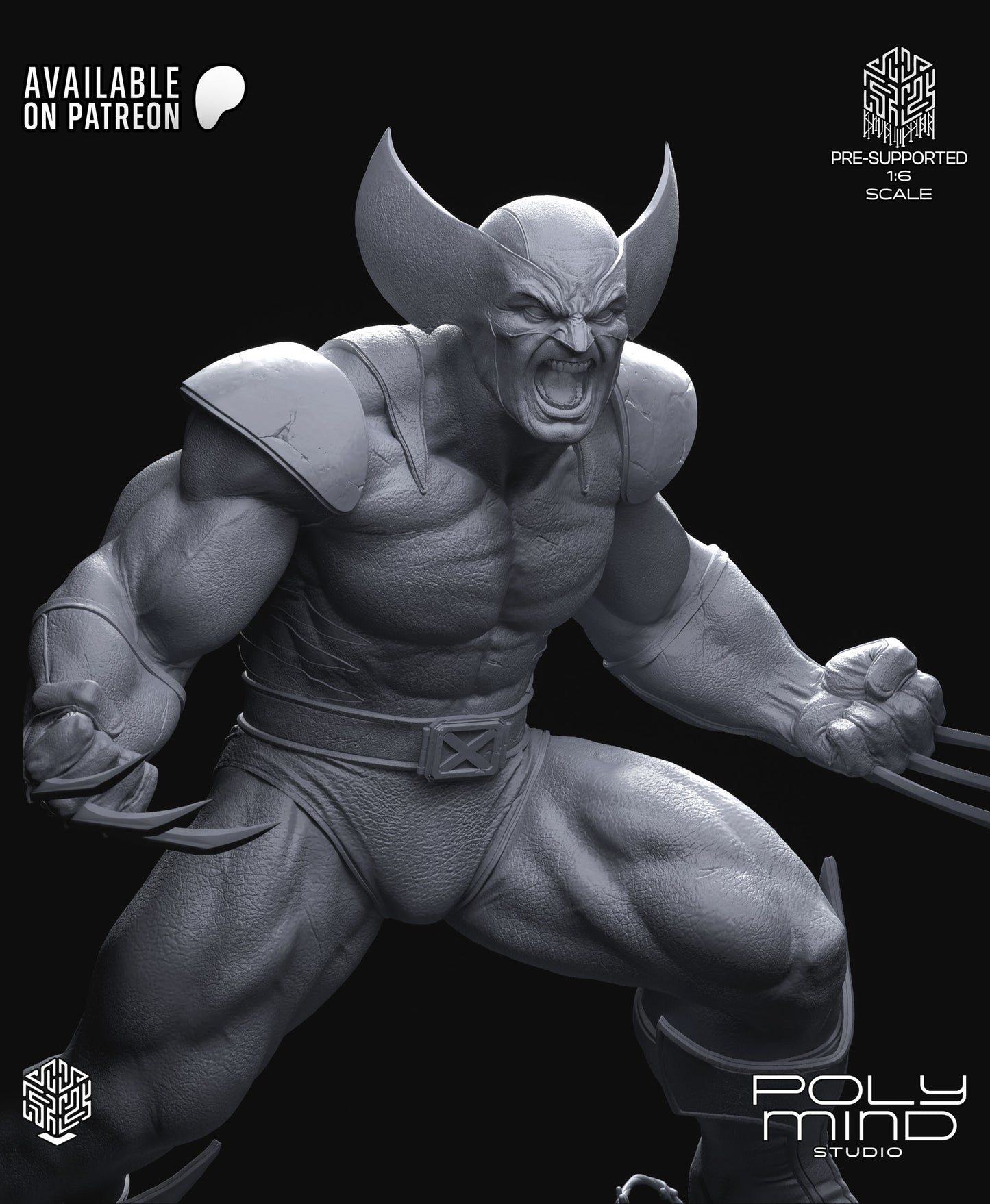 Wolverine Statue 3D-Printed Kit