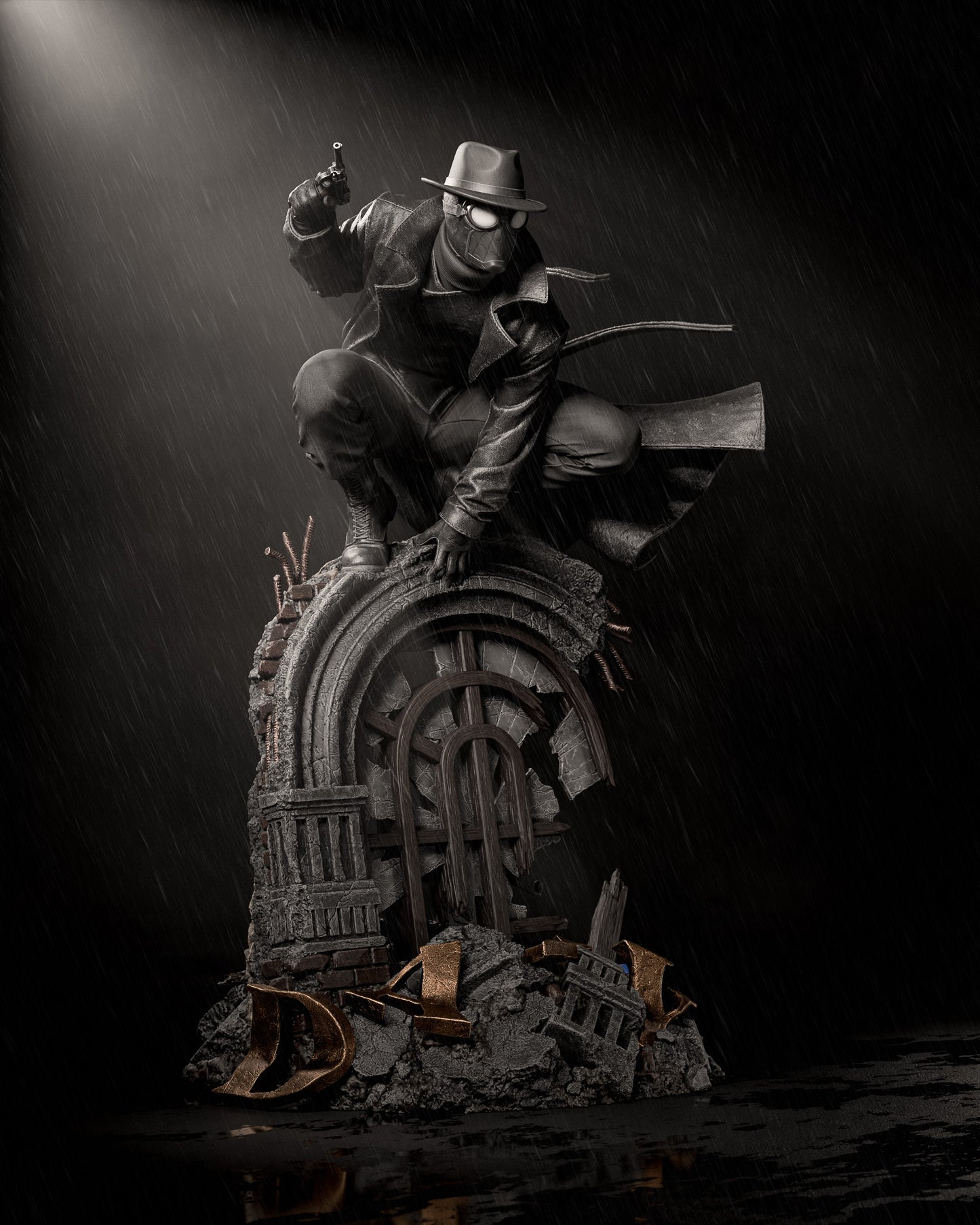 Spider Noir Statue 3D-Printed Kit