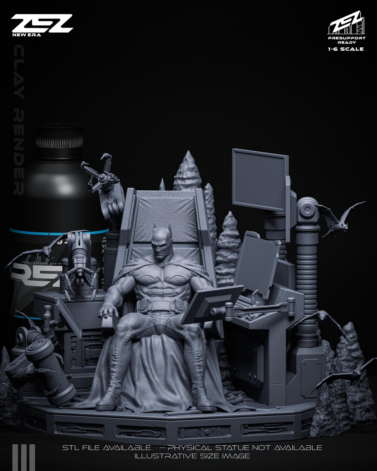 Batman (Throne) Statue 3D-Printed Kit