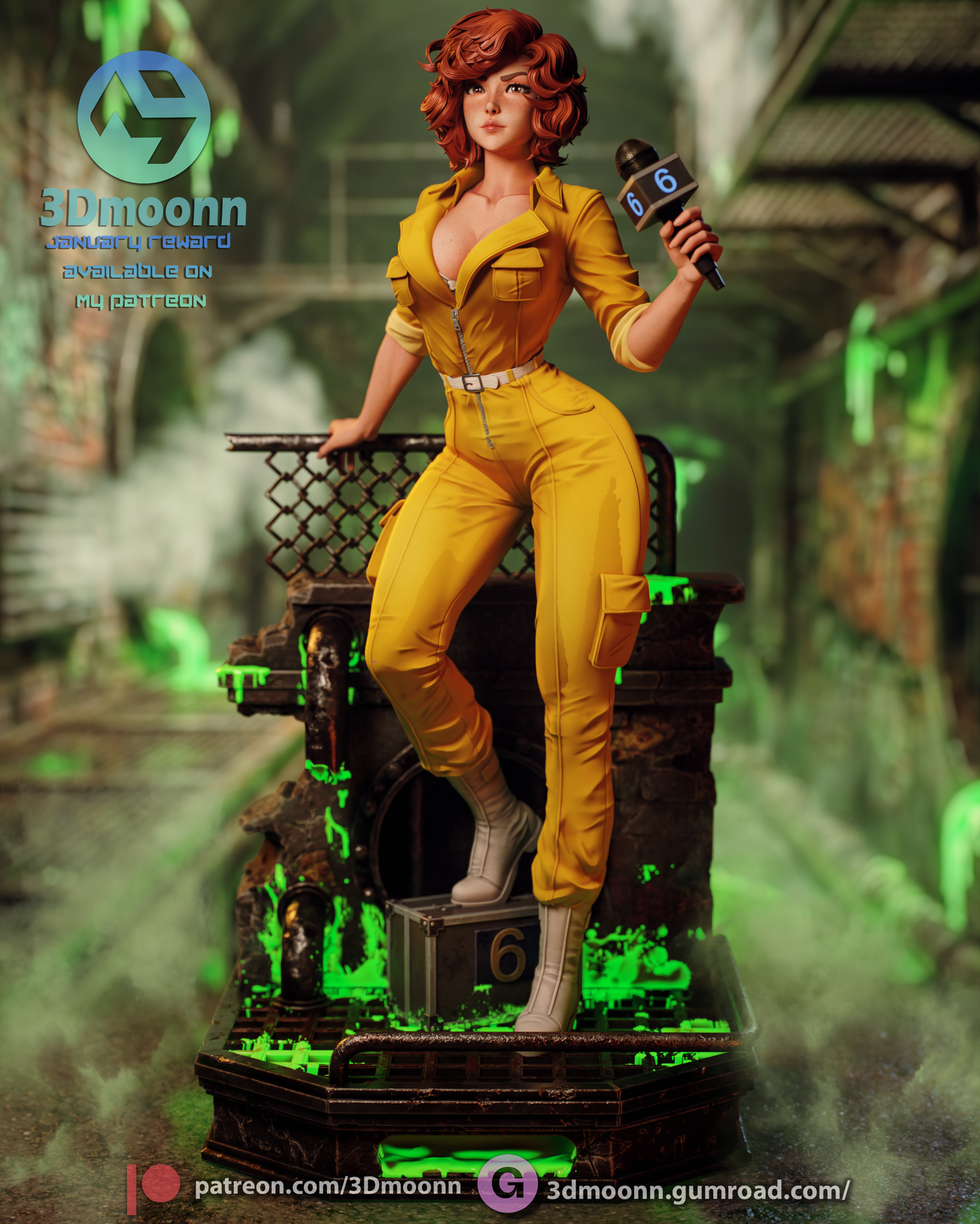 April O'Neil TMNT Statue 3D-Printed Kit