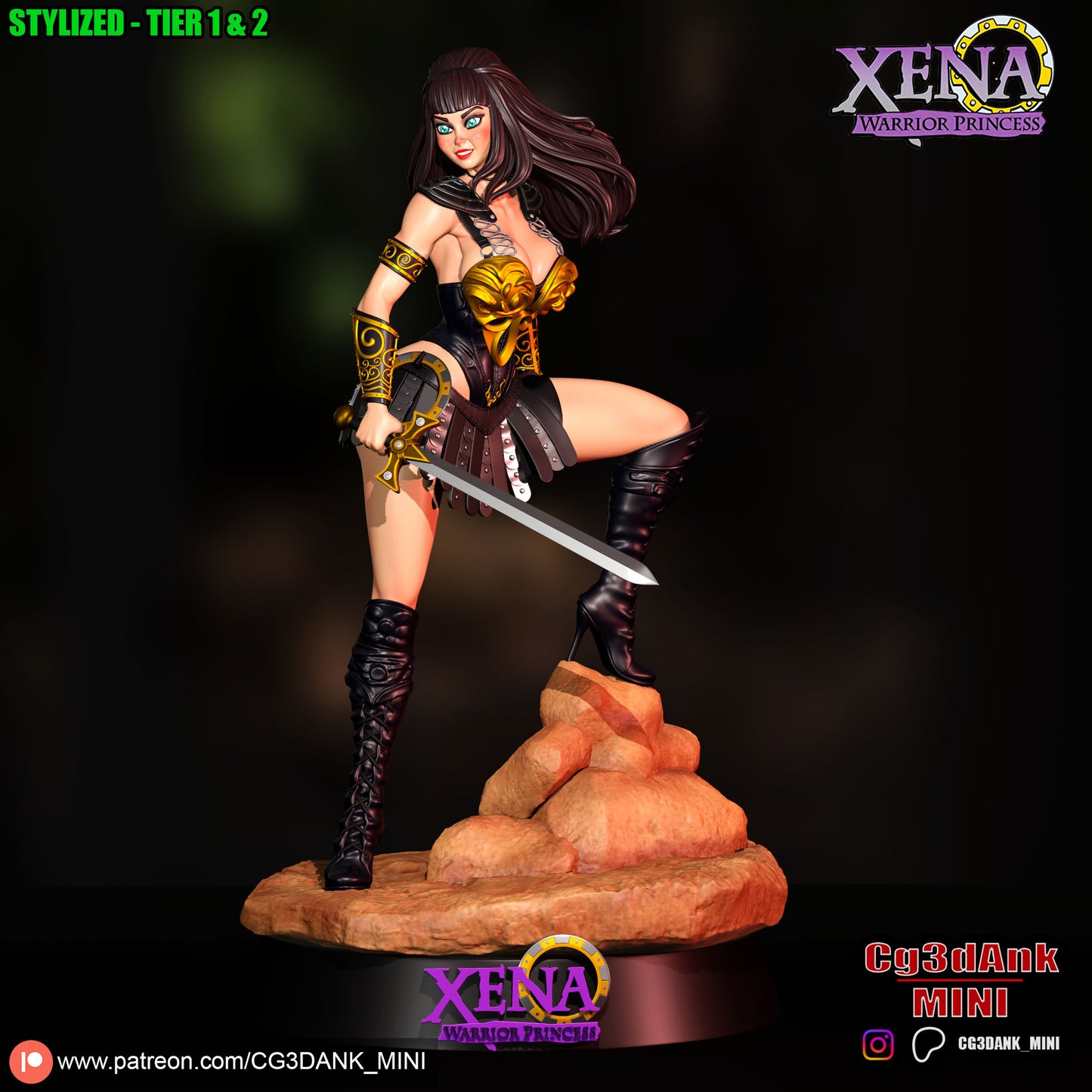Xena - Warrior Parincess Statue 3D-Printed Kit