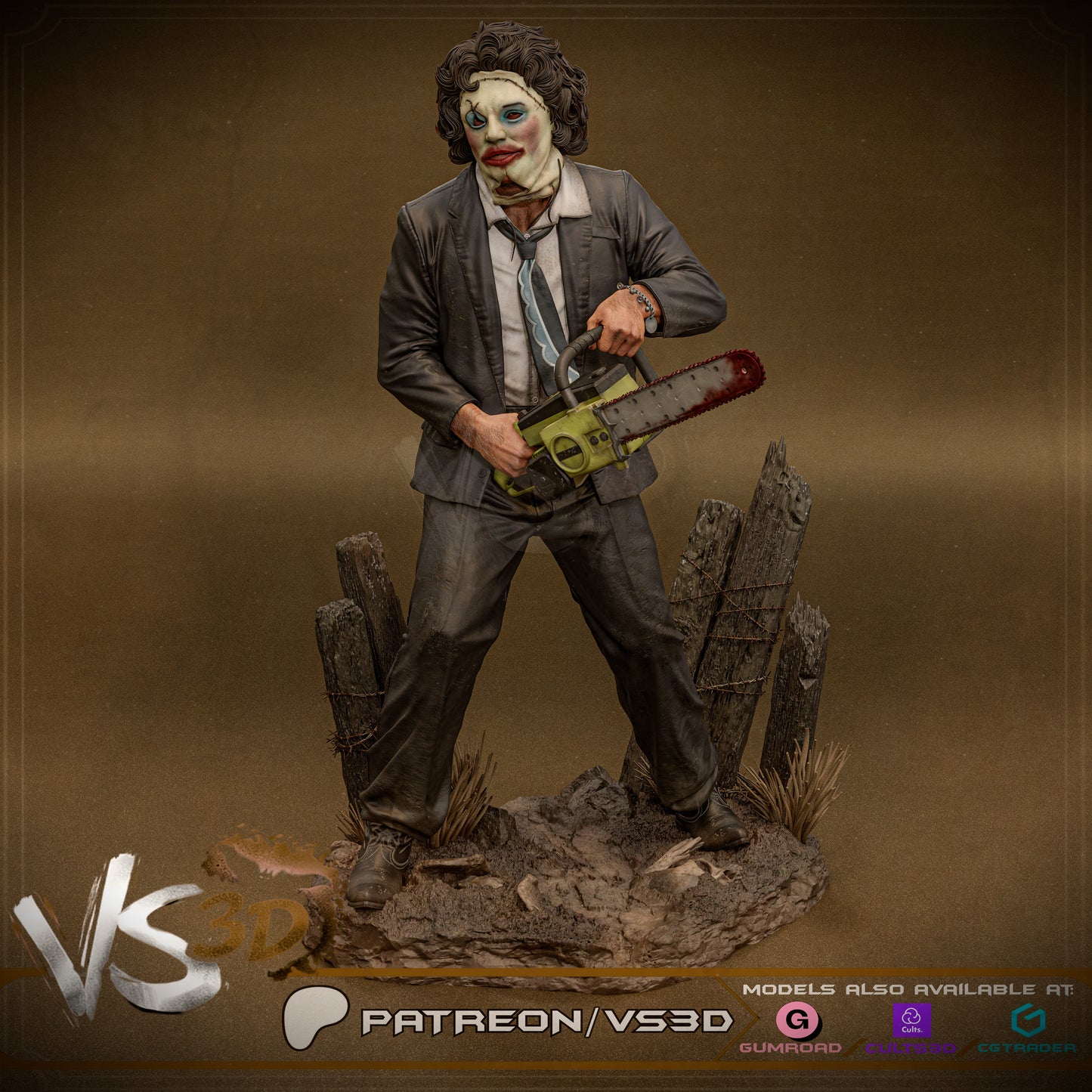 Leatherface Statue 3D-Printed Kit