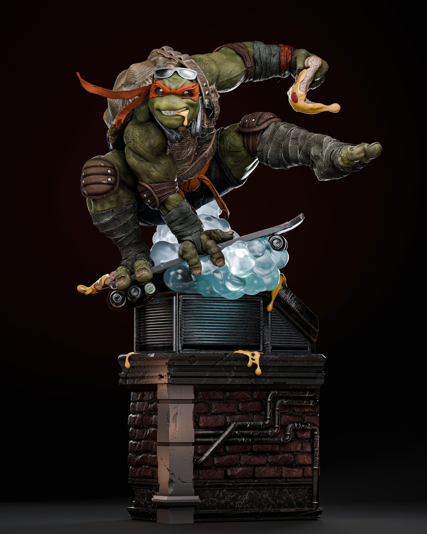 Michalangelo TMNT Statue 3D-Printed Kit