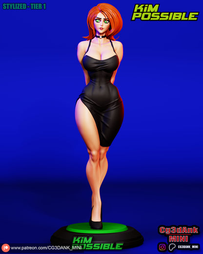 Kim Possible Statue 3D-Printed Kit