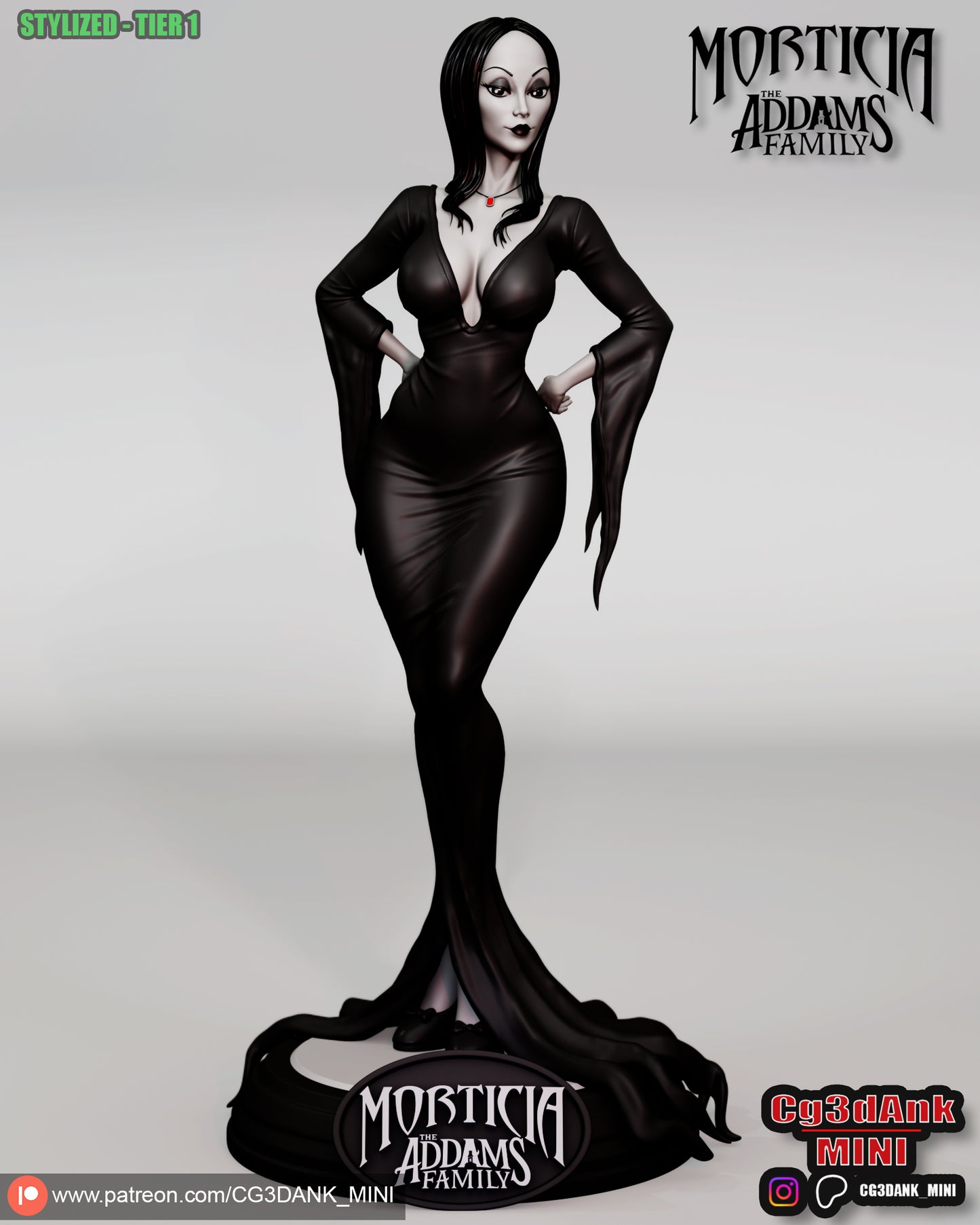 Morticia Addams Statue 3D-Printed Kit